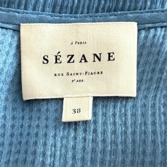 Sezane Priscille Silk Blouse Sz 38 - Picture 8 of 9